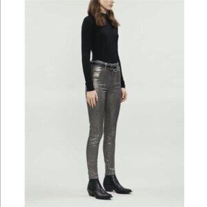 J Brand Leenah High Rise Ankle Skinny Silver Phyton Jeans Size 26  NWT